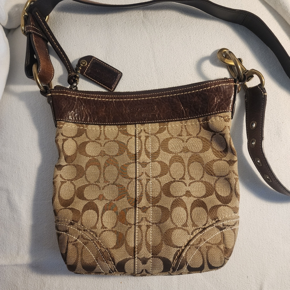 Vintage coach monogram crossybody